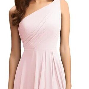 TORYEMY Short Bridesmaid Dresses Chiffon One Shoulder Cocktail Party Dress